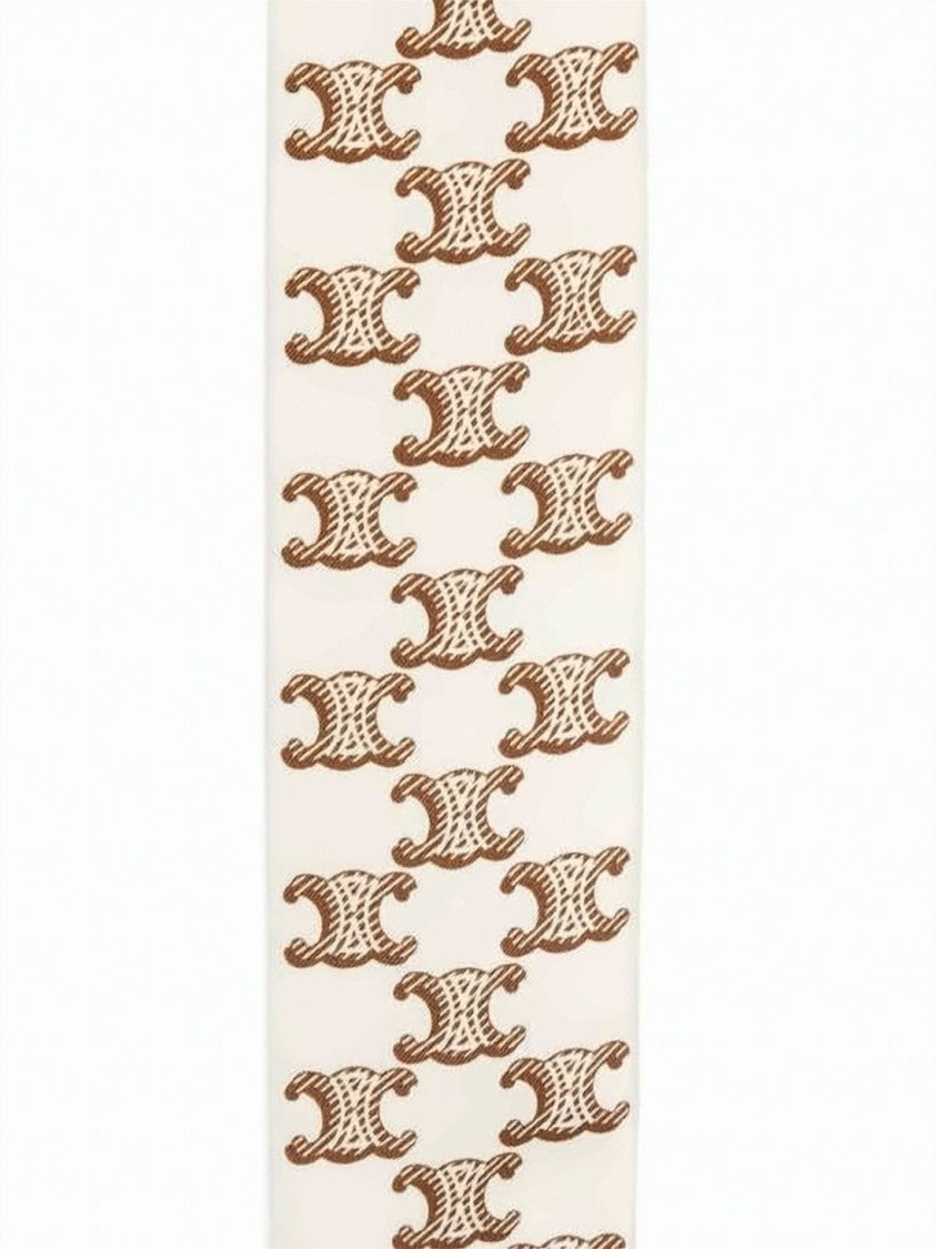 Celine Dual-Pattern Silk Scarf With Pointed Ends