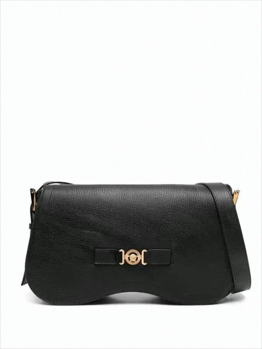 Versace Curved Silhouette Calf Leather Crossbody Bag