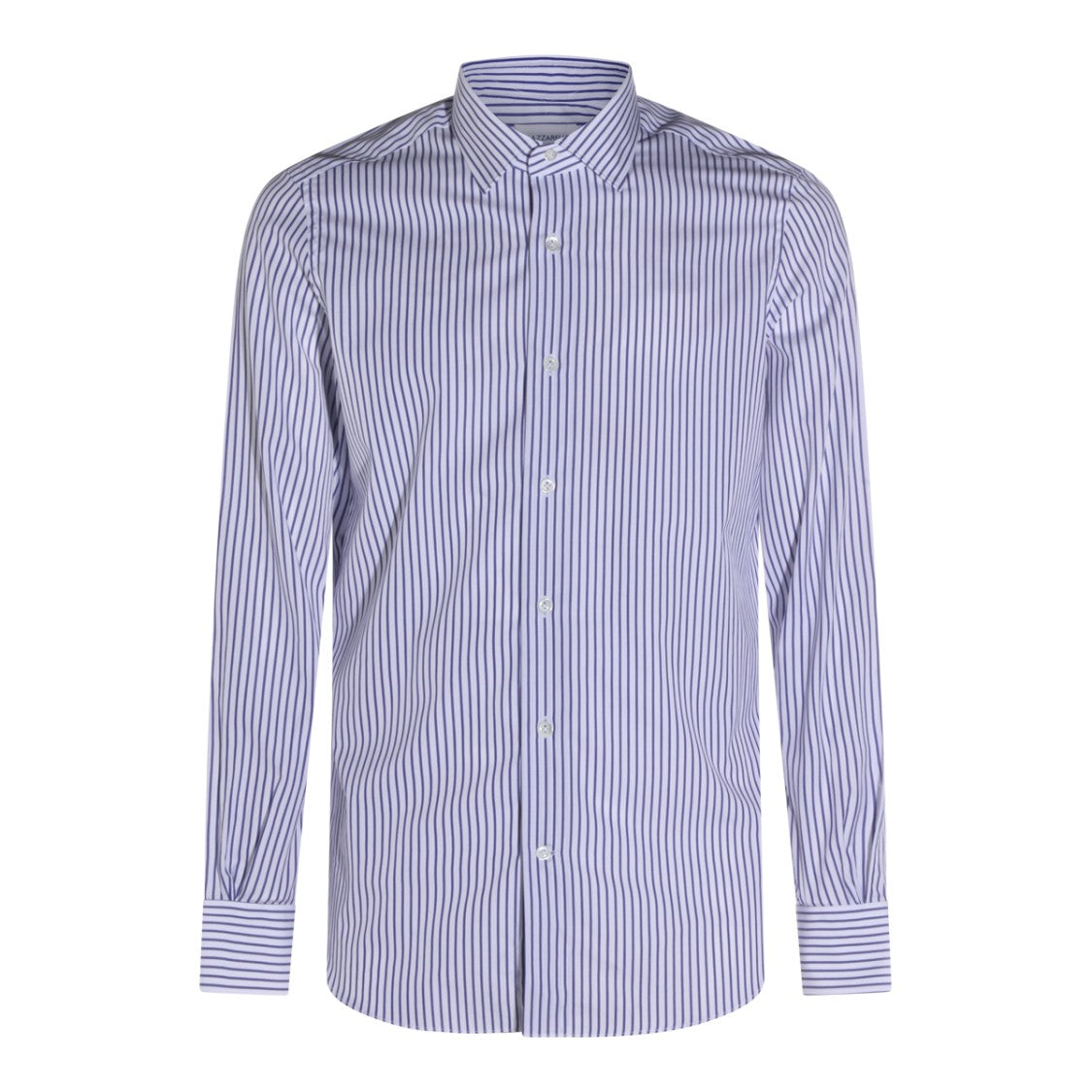 Mazzarelli Vertical Stripe Casual Shirt With Pointed Collar