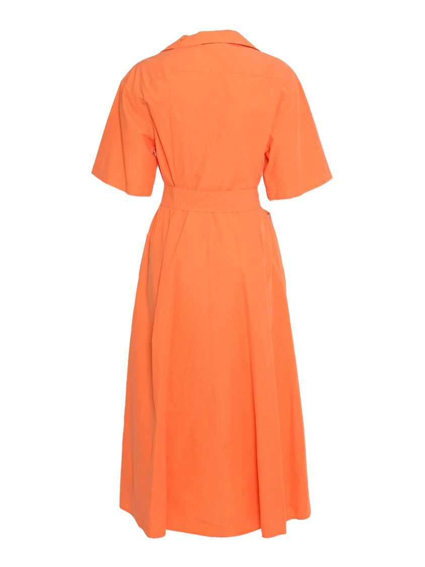 Aspesi Shirt Silhouette Midi Dress With Belted Waist