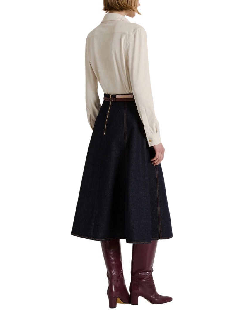 Alberta Ferretti Wrap-Style V-Neck Long-Sleeve Bodysuit