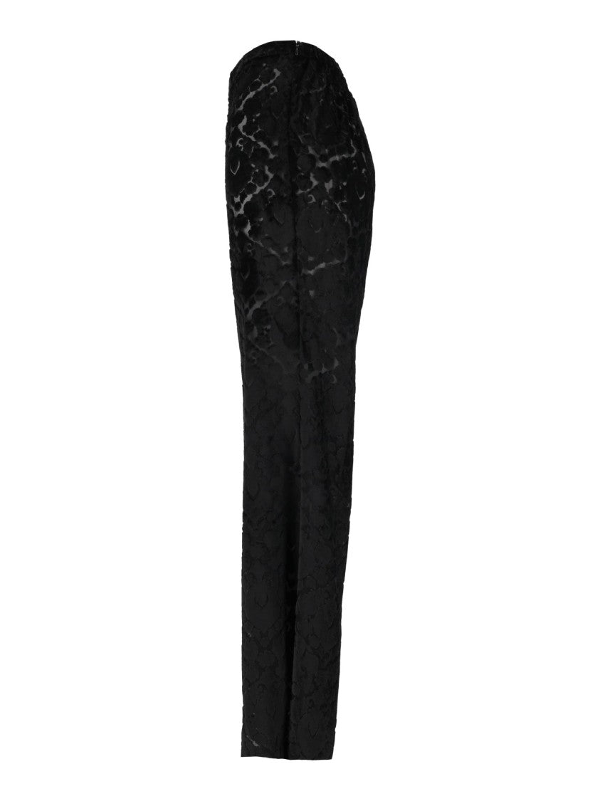 Forte Forte Devoré Velvet Wide-Leg Flared Pants