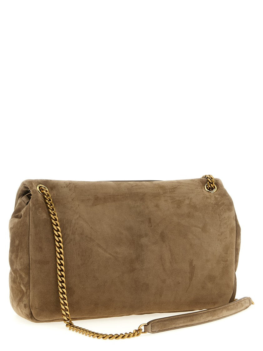 Saint Laurent Calypso Suede Shoulder Bag With Chain Strap