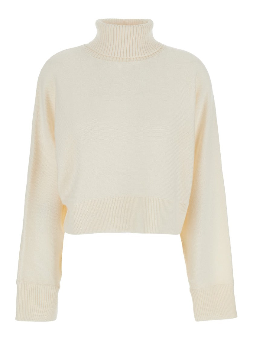 Michael Michael Kors White Turtleneck Cropped Sweater