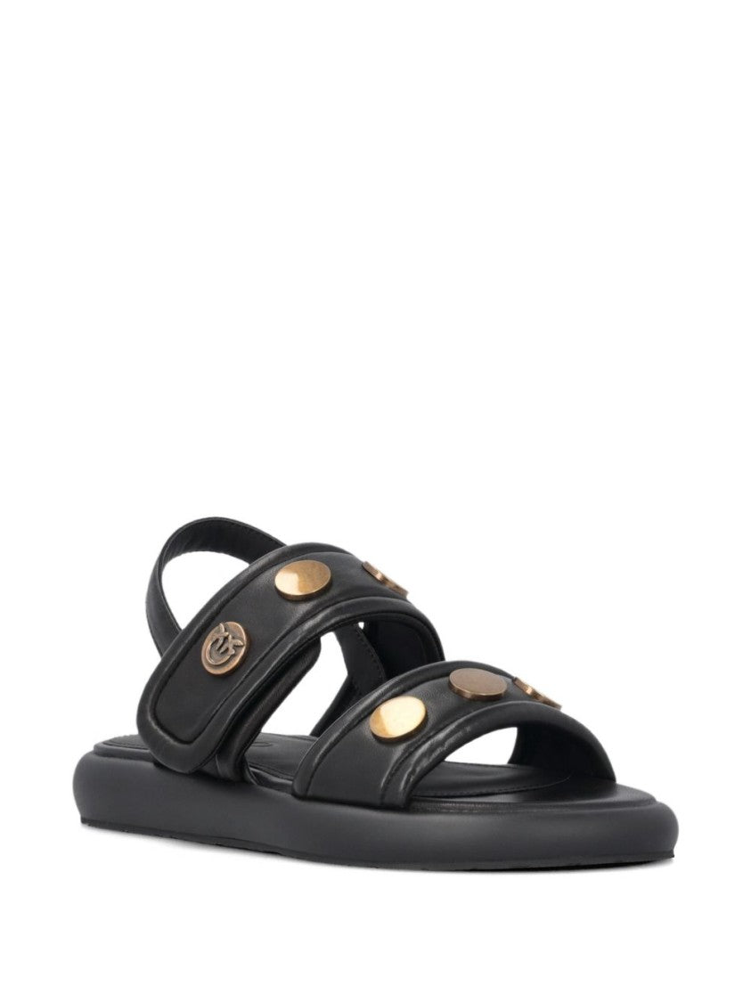Pinko Black Lamb Leather Sandals