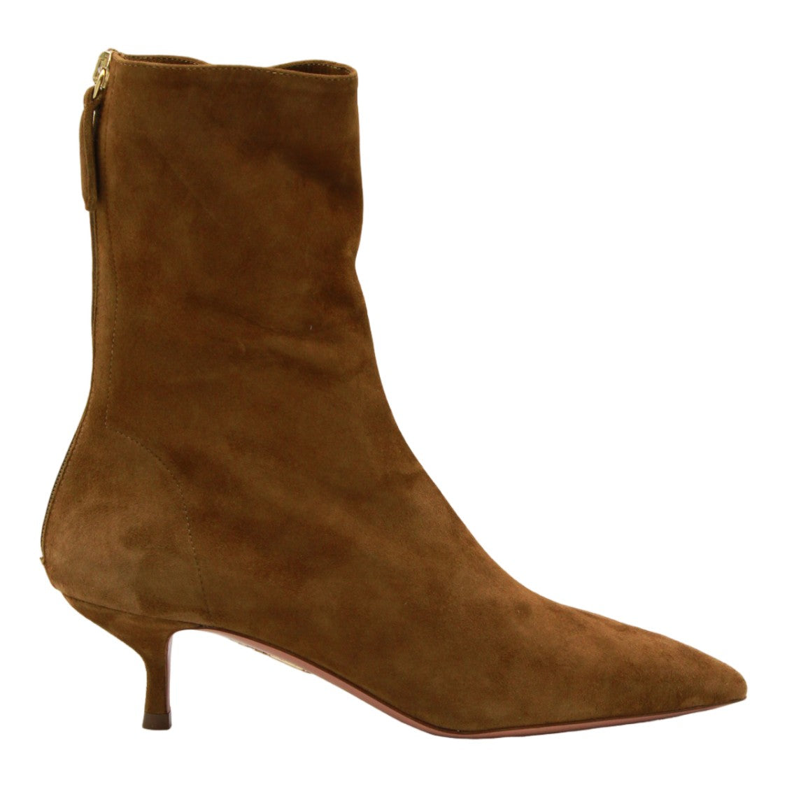 Aquazzura Mid-Calf Suede Boots With Pointed Toe