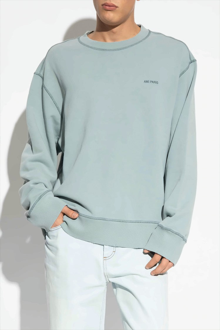 Ami Relaxed-Fit Cotton Sweatshirt With Subtle Logo Detailing
