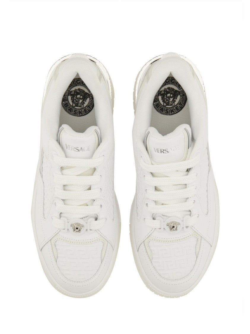 Versace Textured Leather Sneakers