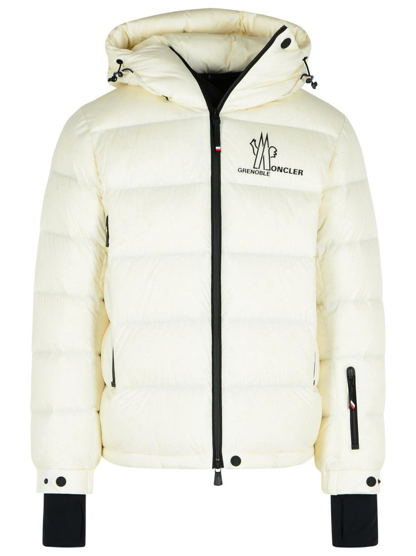Moncler Grenoble Isorno' White Hooded Ski Down Jacket