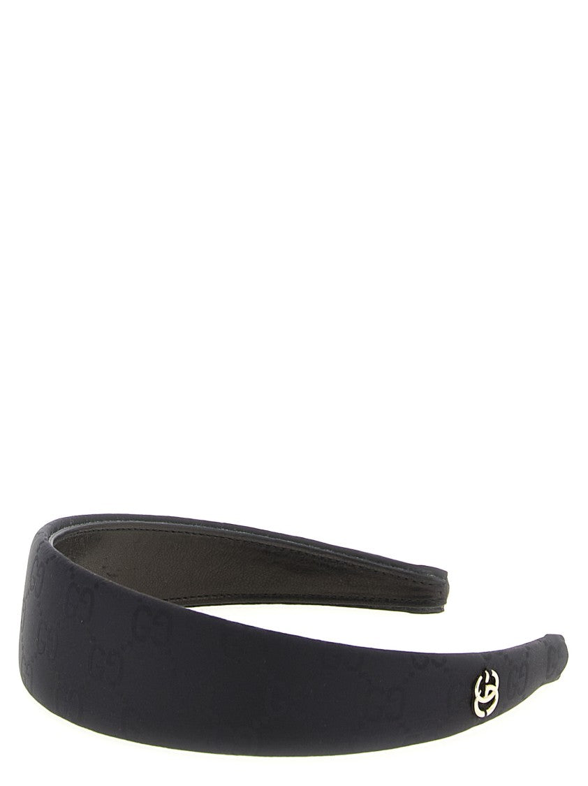 Gucci Gg Nylon Headband With Leather Lining