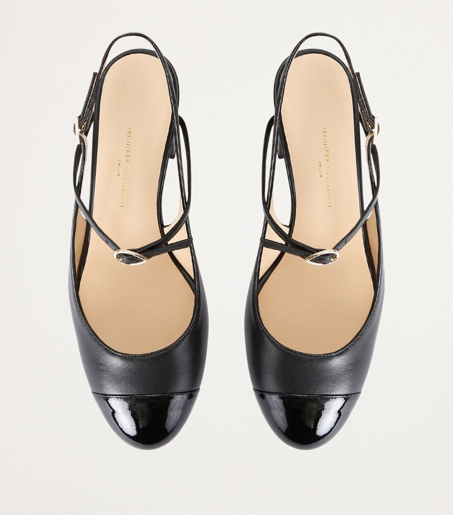 Jennnifer Chamandi Almond Toe Block Heel Slingbacks With Versatile Strap