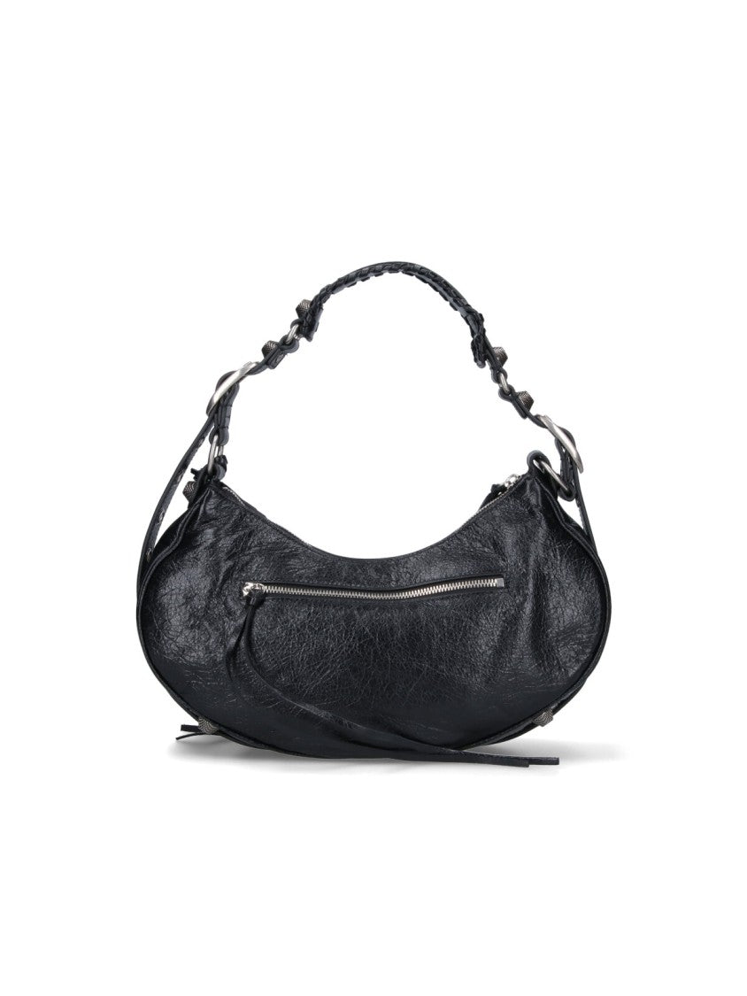 Balenciaga Crinkled Lambskin Leather Handbag With Removable Accessories