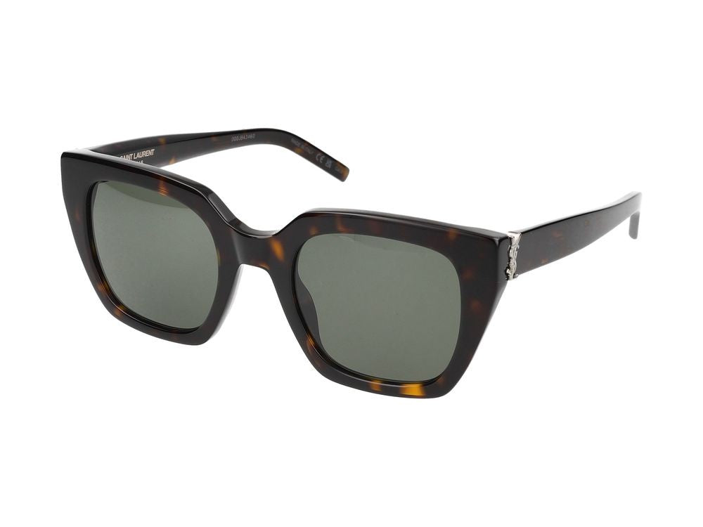 Saint Laurent Havana Bold Oversized Square Acetate Sunglasses