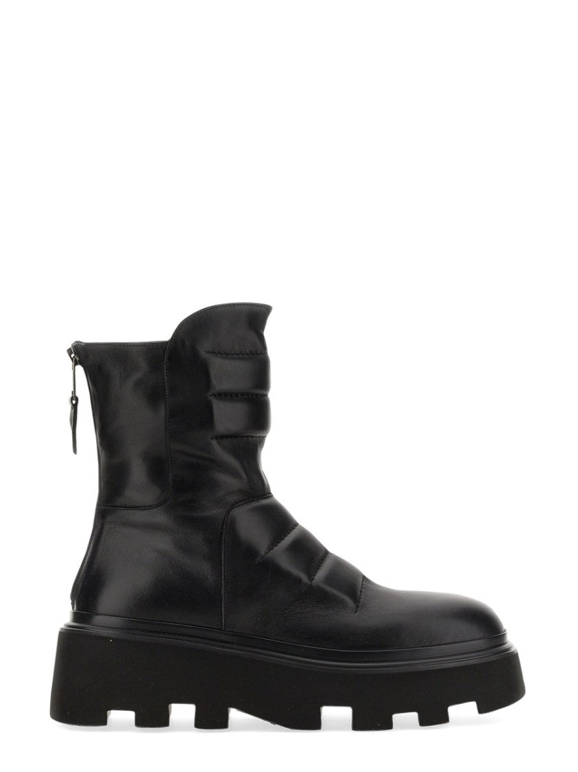 Elena Iachi Chunky Black Leather Boot