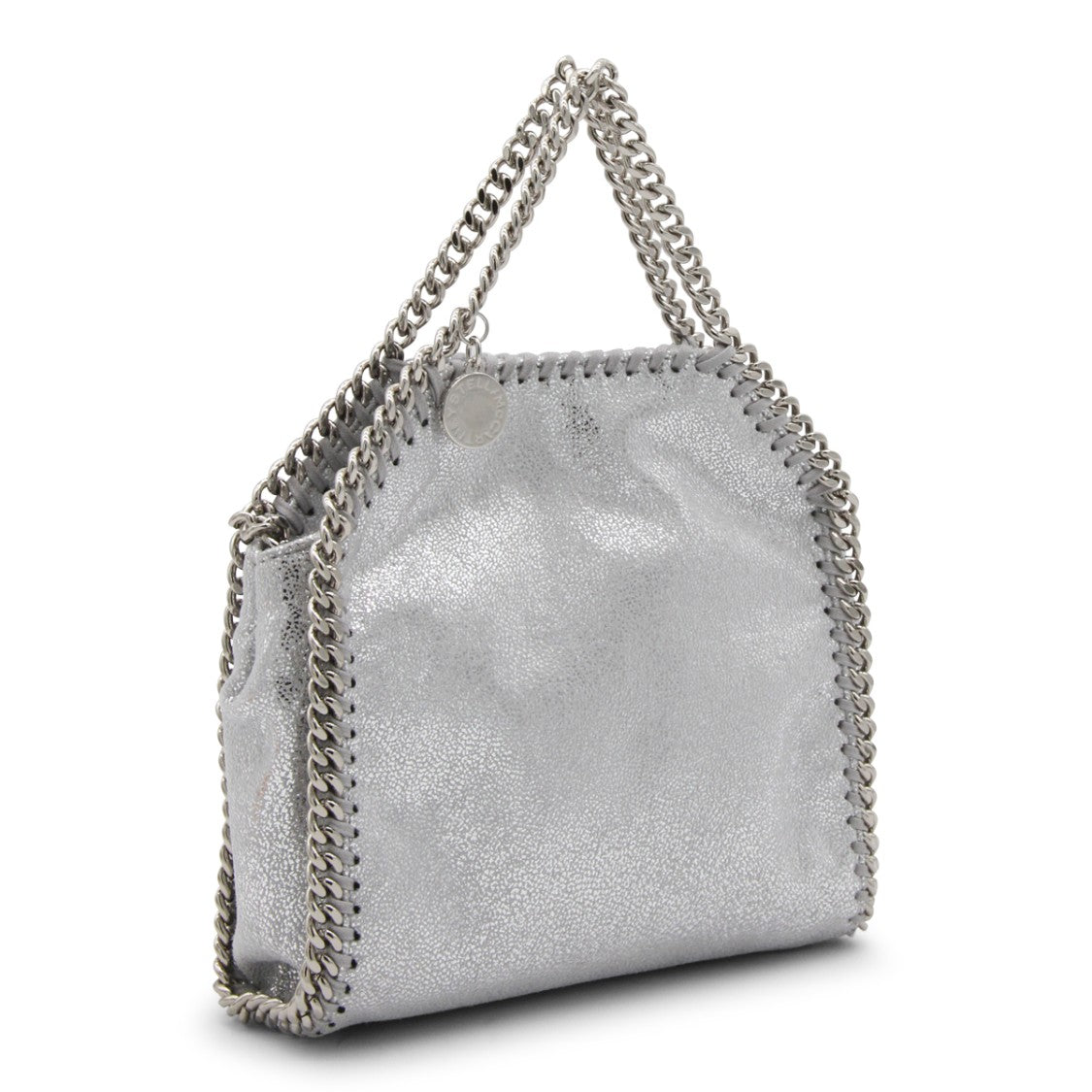 Stella Mccartney Silver Metal Faux Leather Falabella Micro Tote