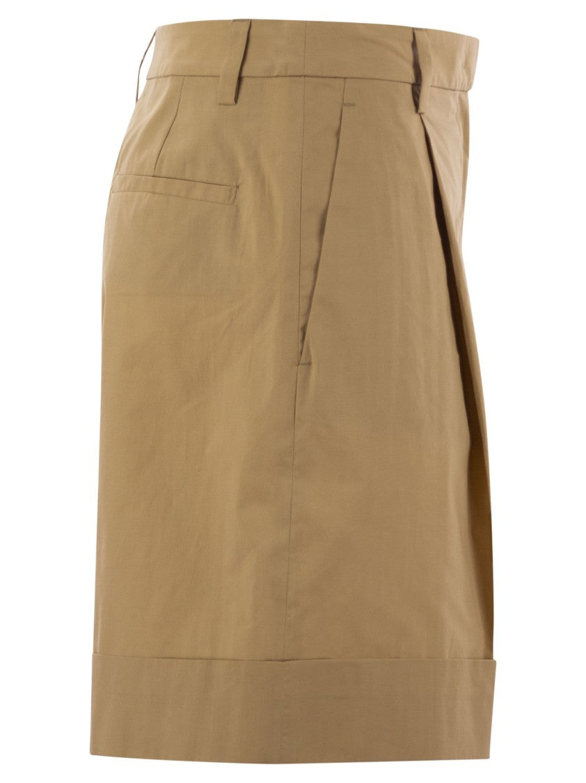 Mvp Wardrobe Cotton Shorts With Concealed Zip