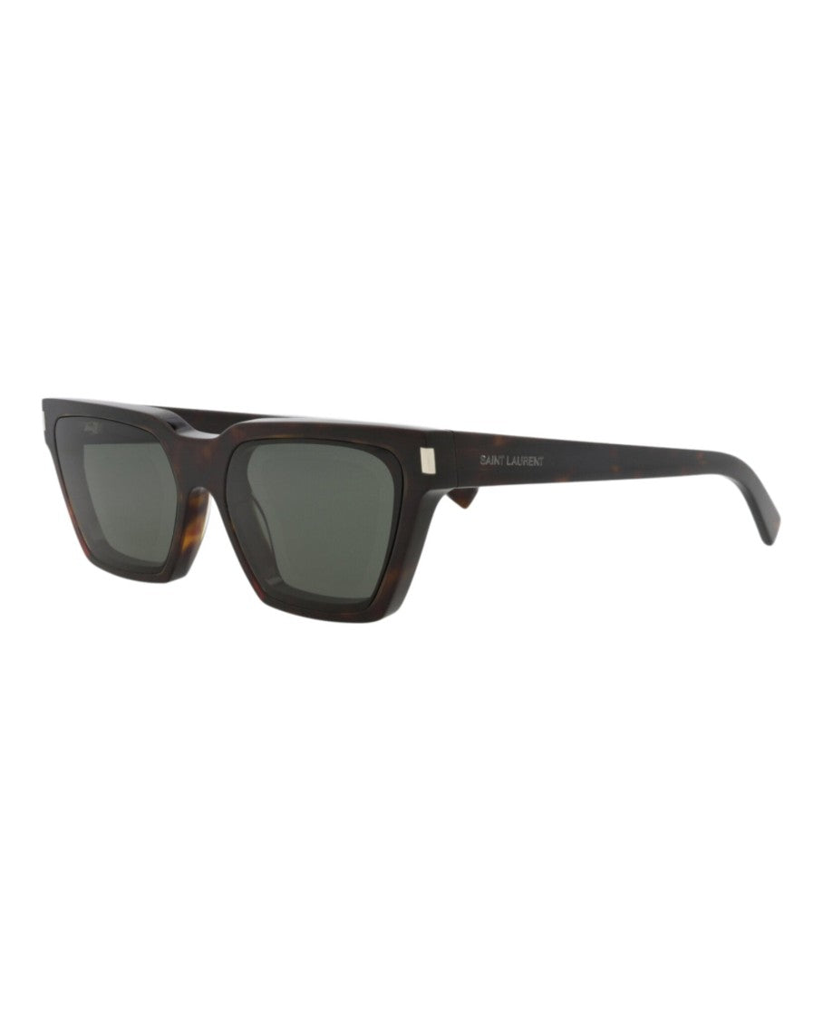 Saint Laurent Cat Eye Sunglasses In Recycled Acetate With Tortoiseshell Pattern