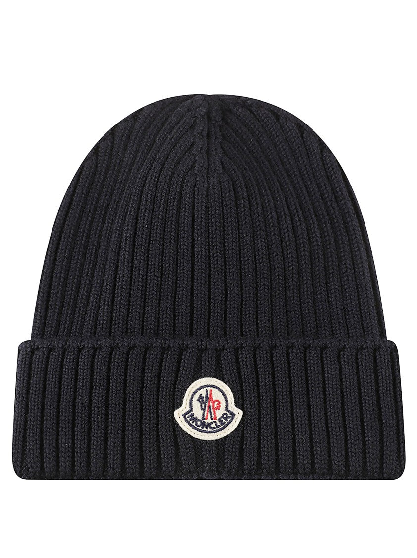 Moncler Kids Ribbed Knit Beanie Hat