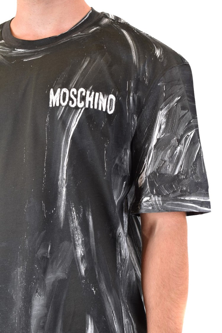 Moschino Black Logo Printed Cotton T-Shirt