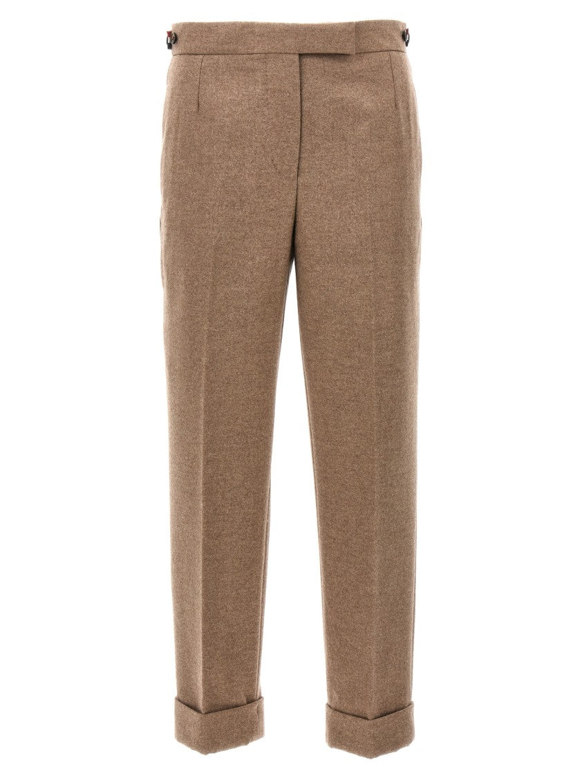 Thom Browne Low Waist Brown Wool Pants