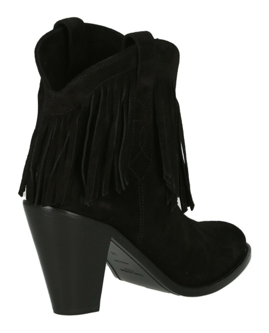 Saint Laurent Western Fringed Ankle Boots