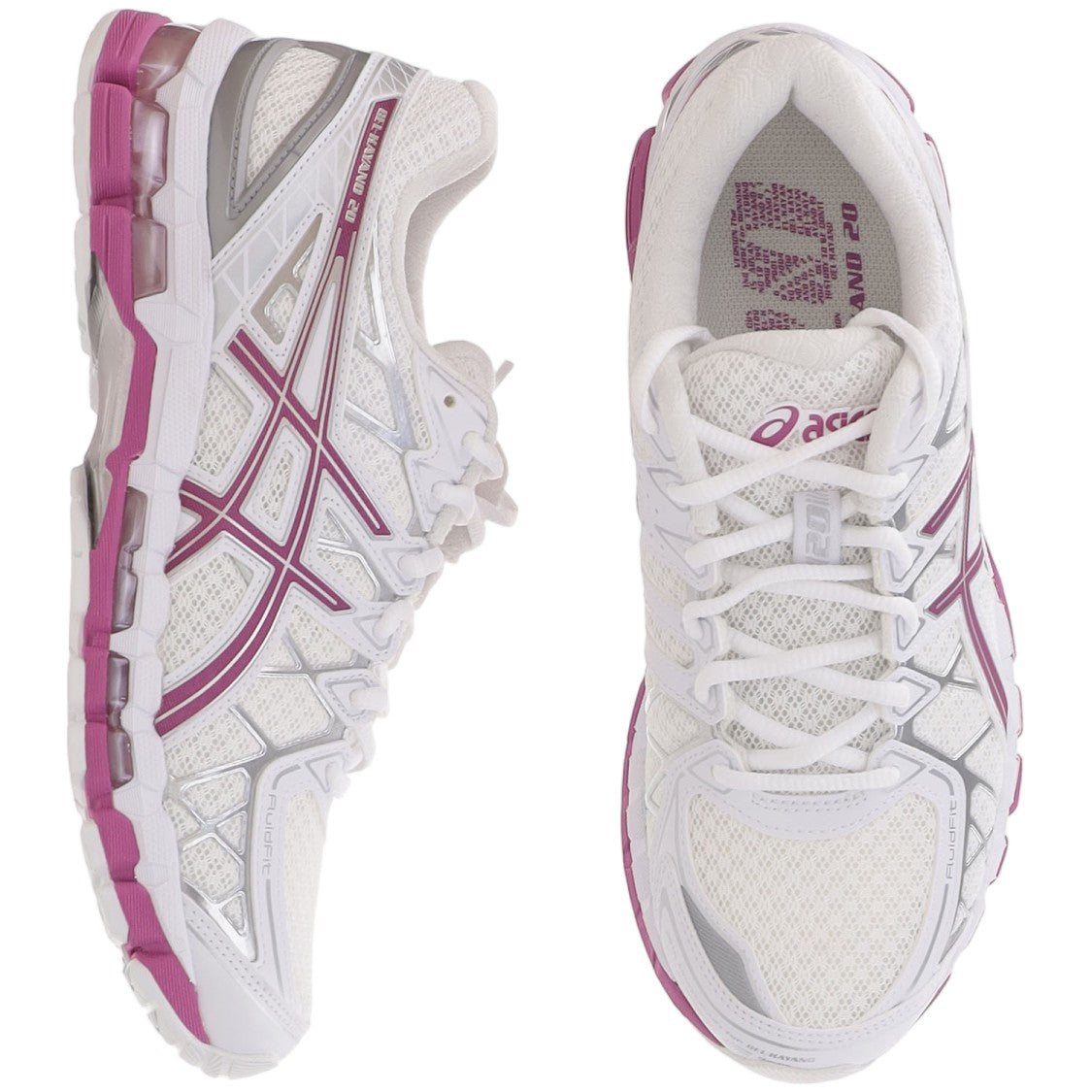 Asics White Gel-Kayano 20 Mesh Gel Cushioning Sneakers