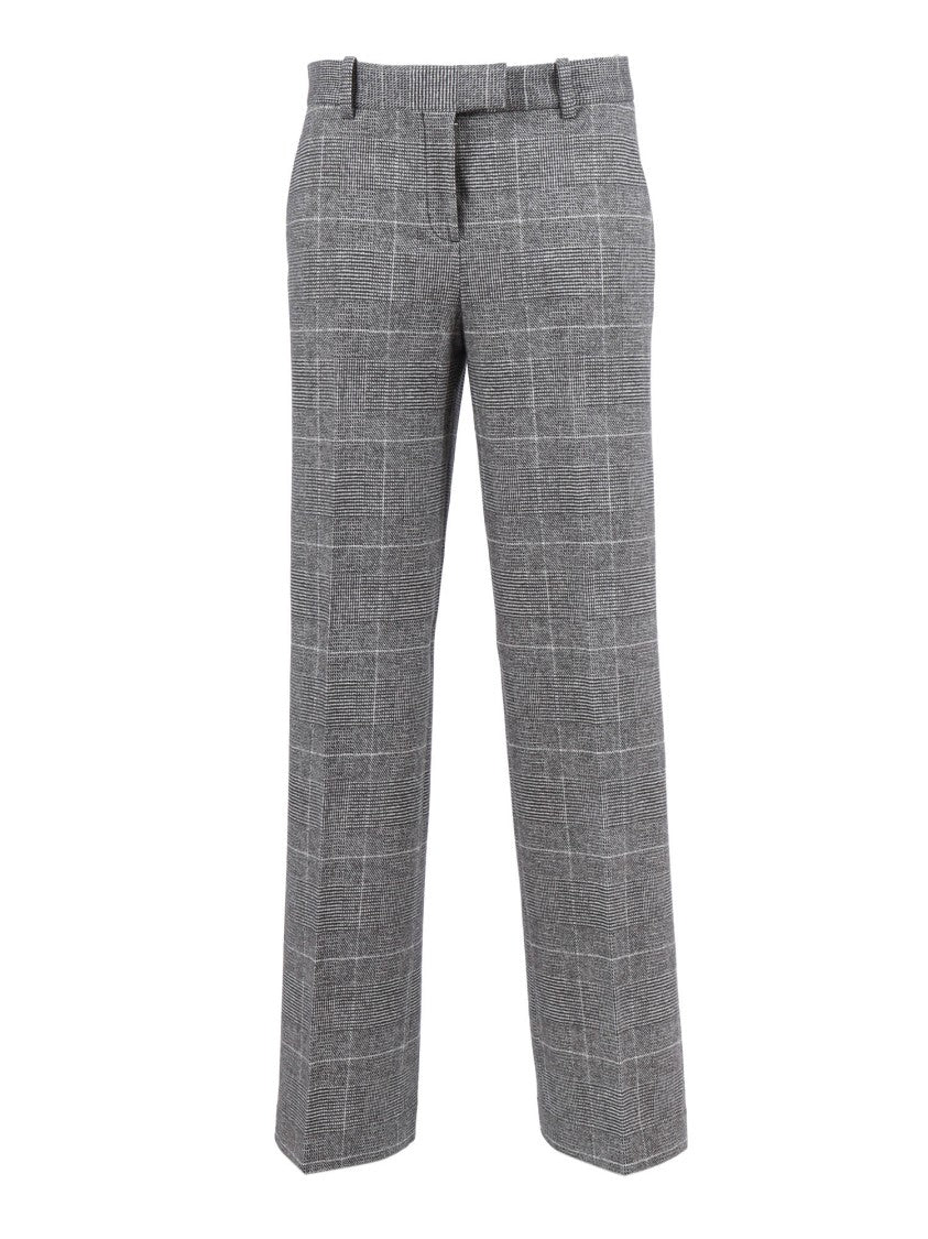 Circolo 1901 Straight-Leg Pants With Textured Checkered Pattern