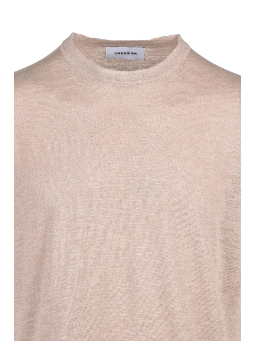 Dressism. Beige Linen Cotton Knit Top