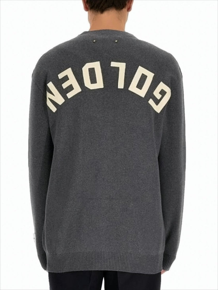 Golden Goose Relaxed Fit V-Neck Cardigan With Bold Lettering