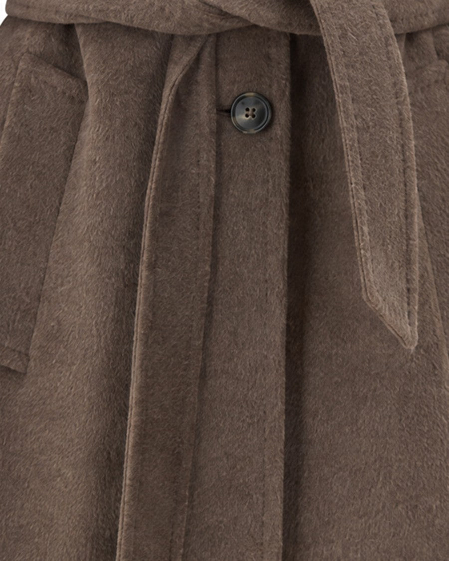 Max Mara Marron Glacè Bronte Belted Wool Coat