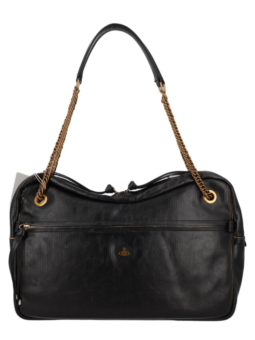 Vivienne Westwood Large Rectangular Shoulder Bag In Calf Leather