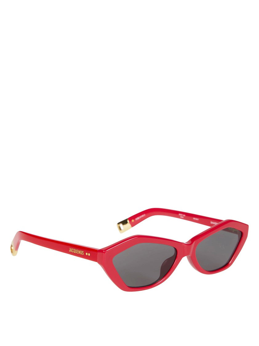 Jacquemus Angular Cat Eye Red Frame Sunglasses