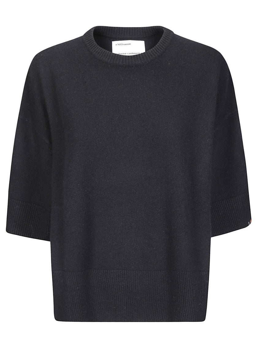 Extreme Cashmere Cashmere Crewneck Sweater With Ribbed Details And Logo Embroidery