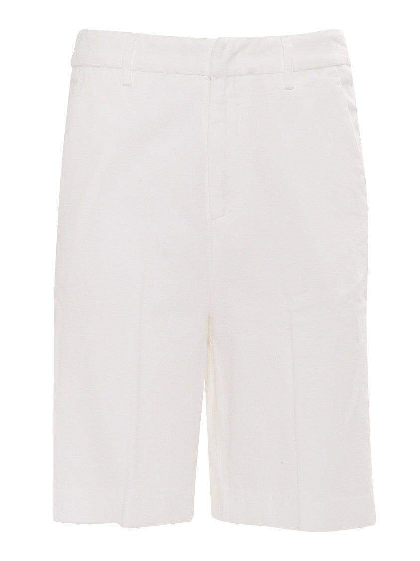 Dondup Tailored White Nita Shorts With Minimalist Aesthetic