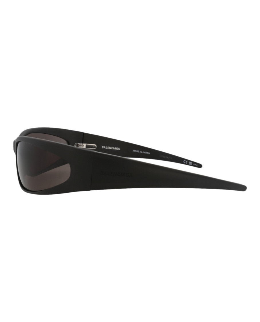 Balenciaga Shield-Frame Aluminium Sunglasses With Saddle Nose Bridge
