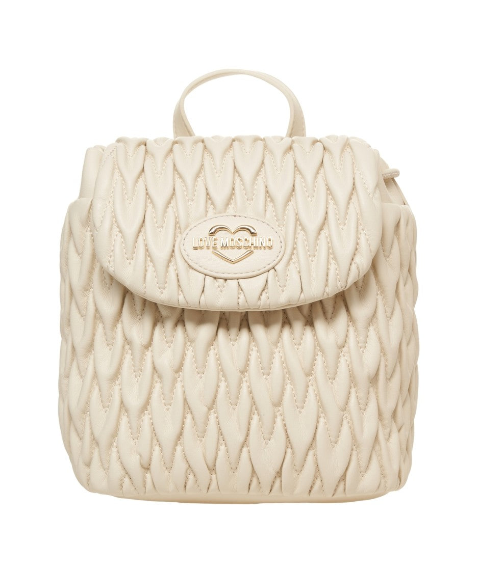 Love Moschino Quilted Faux Leather Love Backpack