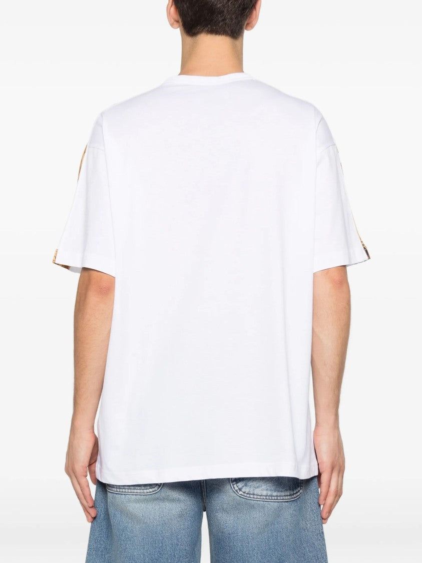 Versace Jeans Couture White Cotton Baroque Decorative T-Shirt