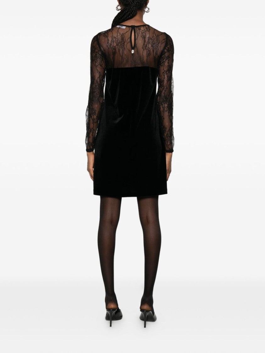 Liu Jo Velvet And Lace Mini Dress