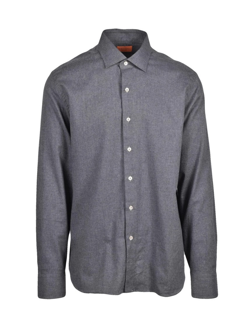 Grigio Grey Cotton Flannel Shirt