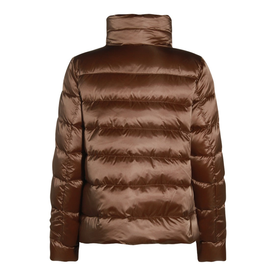 Moorer Quilted Camel Coat With High Collar