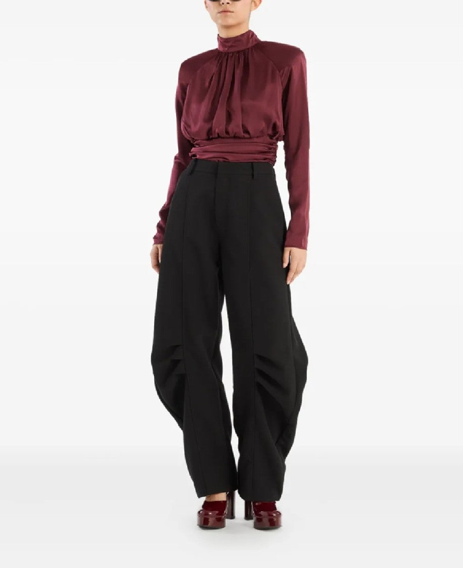 Rotate Ls Ruched Silk Top