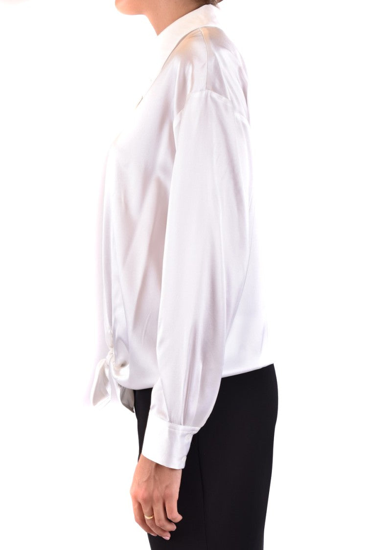Pinko Silk Blend Shirt With Tied Knot Hem