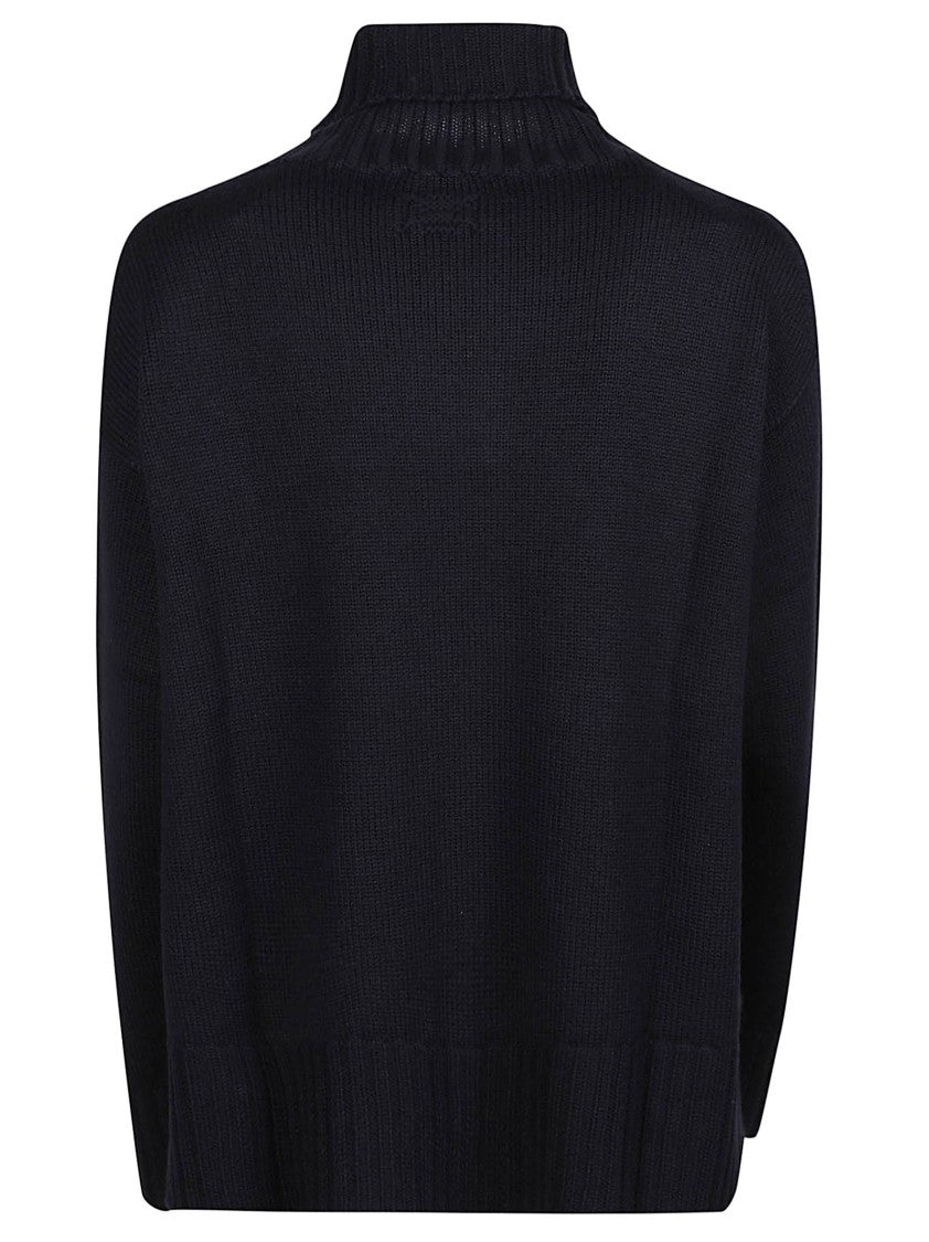 Drumohr Ribbed Knit Turtleneck Sweater With Structured Collar