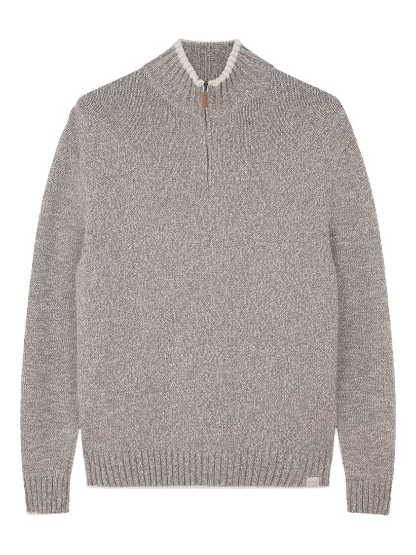 Paul & Shark Textured Knit Turtleneck Sweater With Ribbed Details