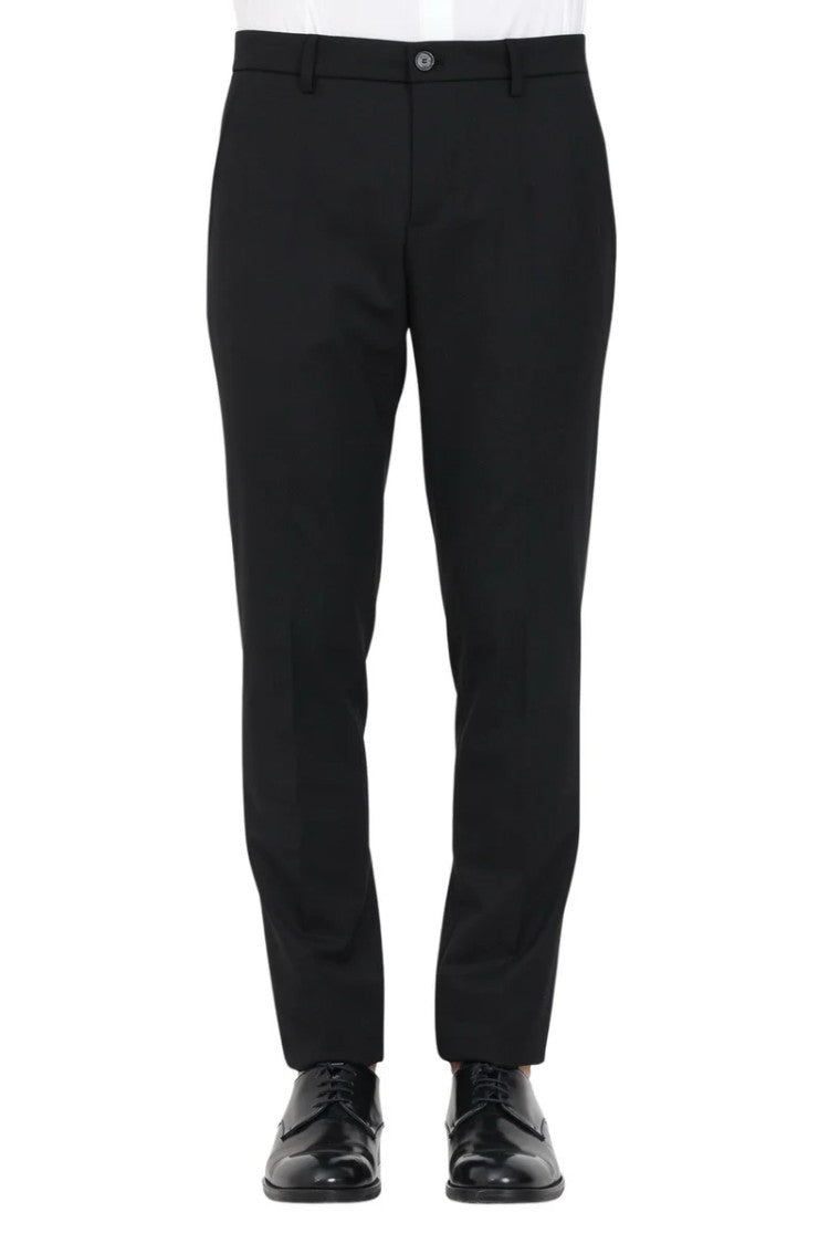 Patrizia Pepe Virgin Wool Stretch Pants - Black