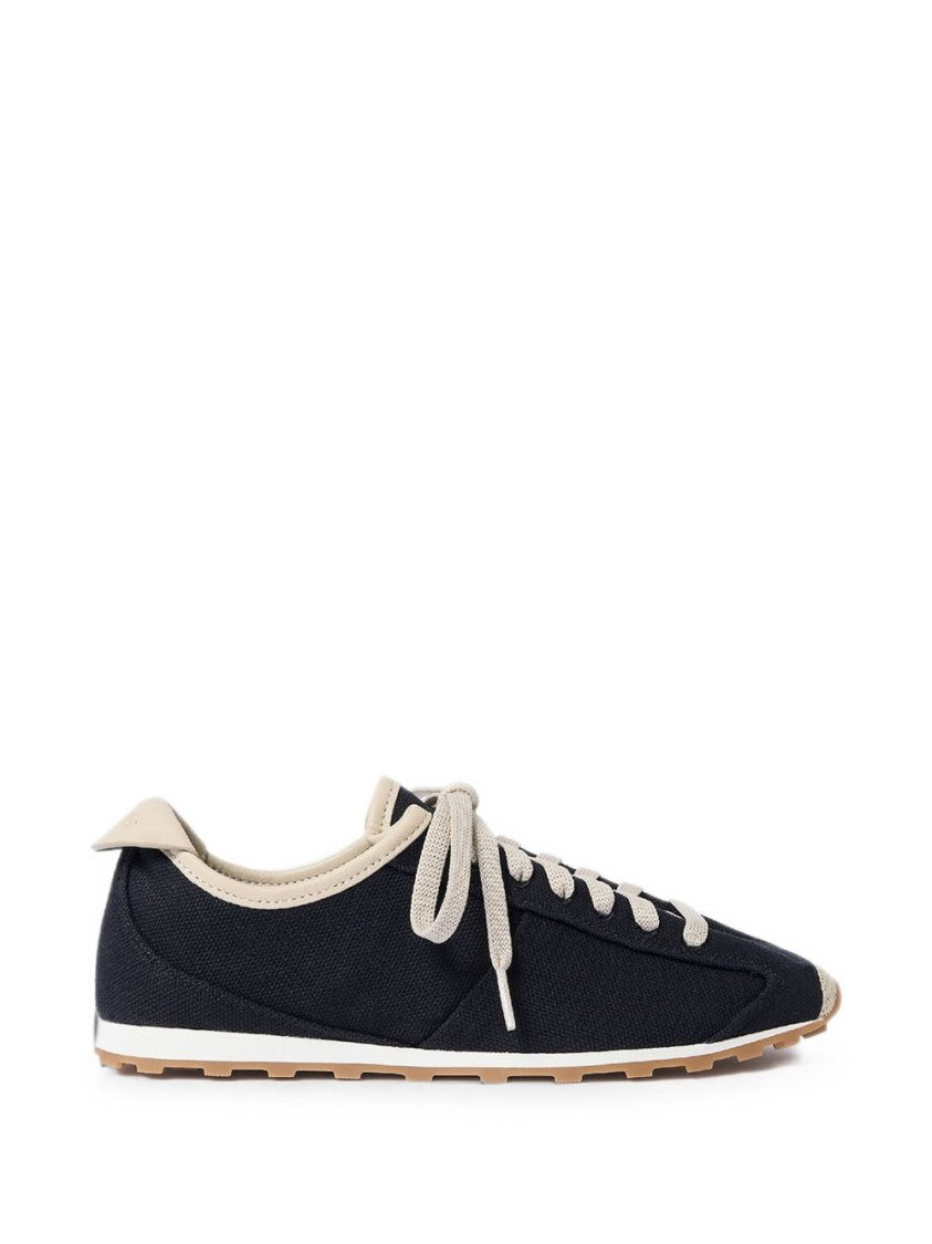 Jacquemus Black Silk-Blend Sneakers