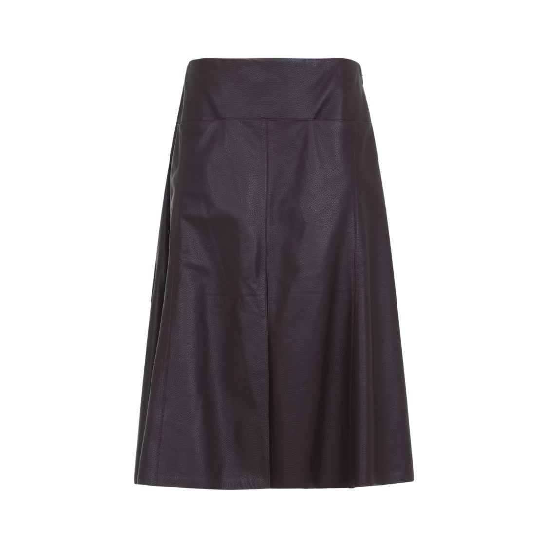 Alaïa Slit Purple Lamb Leather Midi Skirt
