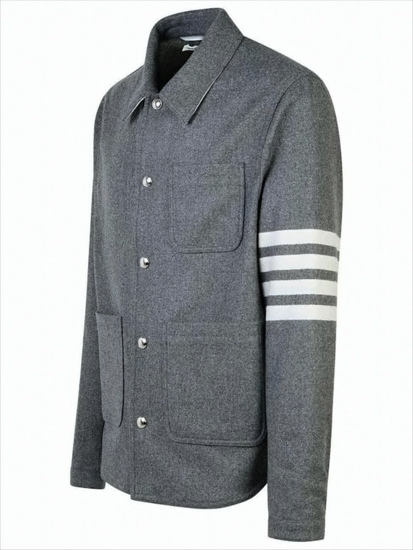 Thom Browne Tailored Medium Grey Wool And Cashmere Jacket