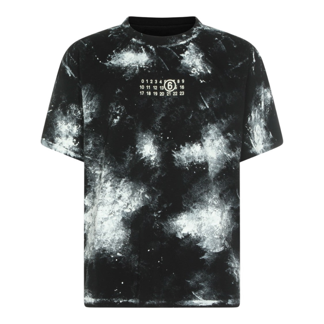 Mm6 By Maison Margiela Short-Sleeved T-Shirt With Abstract Cloud Pattern And Numeric Detail