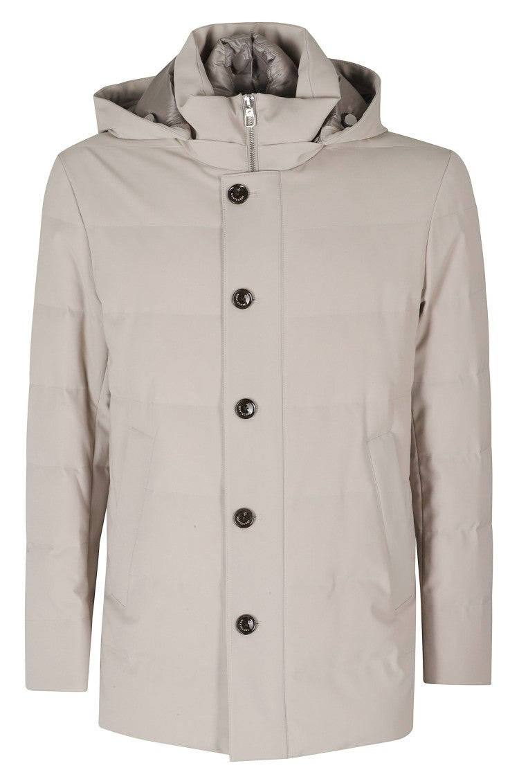 Montecore Ivory Detachable Hood Quilted Down Jacket